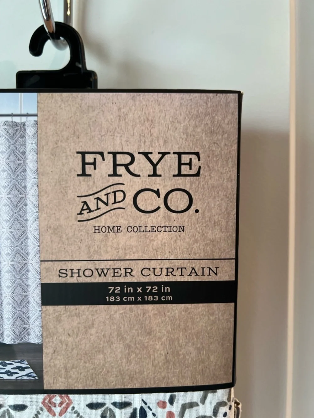 FRYE AND CO. White and Gray Moroccan Tile Shower Curtain